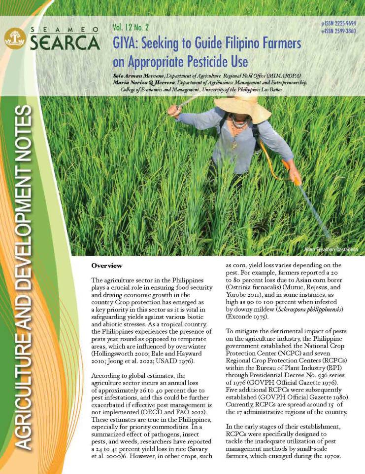 GIYA: Seeking to Guide Filipino Farmers on Appropriate Pesticide Use